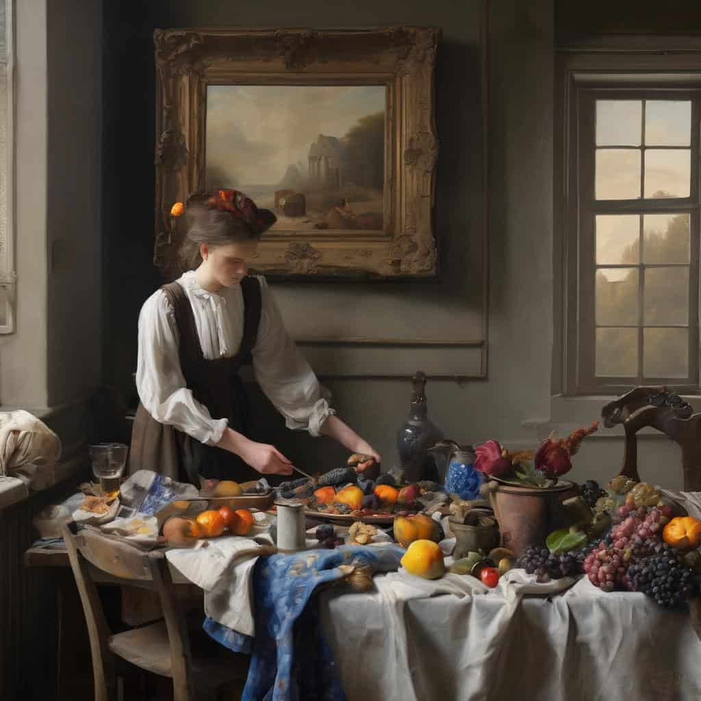 Νεαρή γυναίκα σε σύγχρονη τέχνη, εμπνευσμένη από τους καινοτόμους καλλιτέχνες σήμερα.